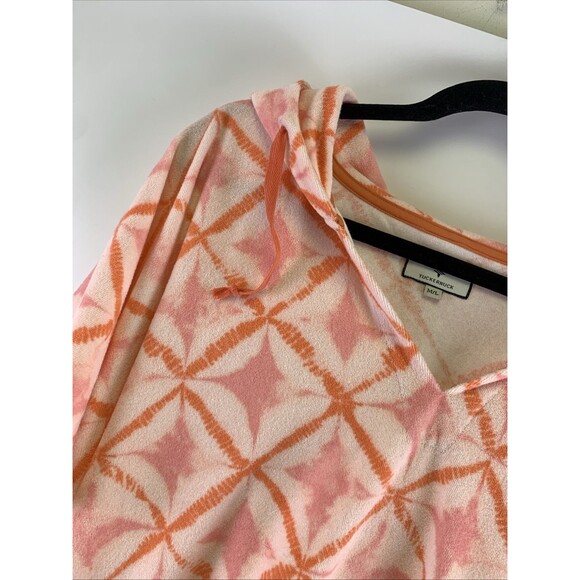 Tuckernuck Coral Medallion Terrycloth Cabana Coverup Hooded Pink Medium Large - Picture 4 of 15